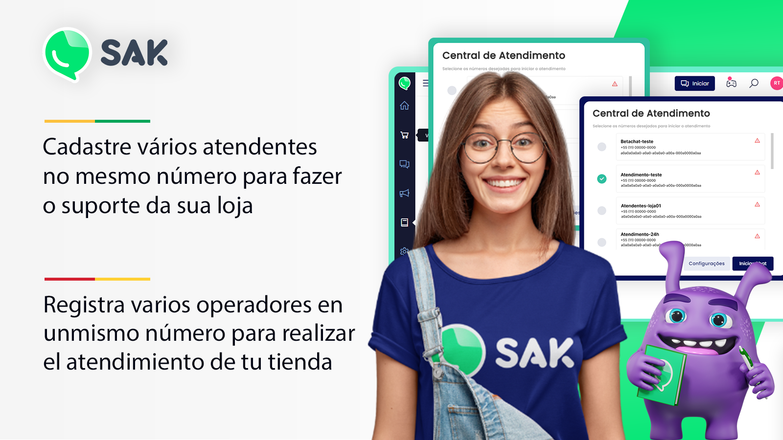 🟣 Sak - Atendimento via WhatsApp